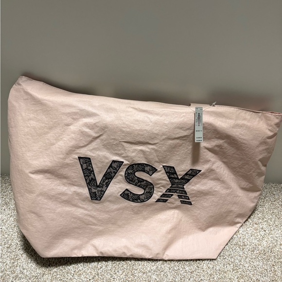 VSX Pink Tote with Black Lace-Pattern Logo - Picture 3 of 7